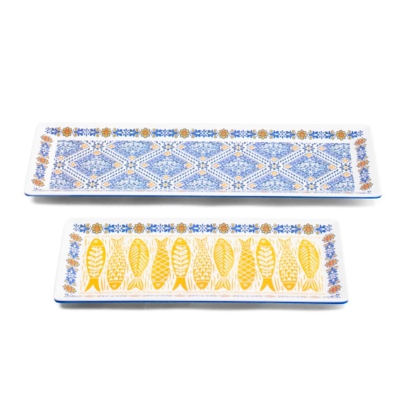 Tommy Bahama 2 pc Melamine Sandwich Drink Dessert Trays New - Picture 3 of 3